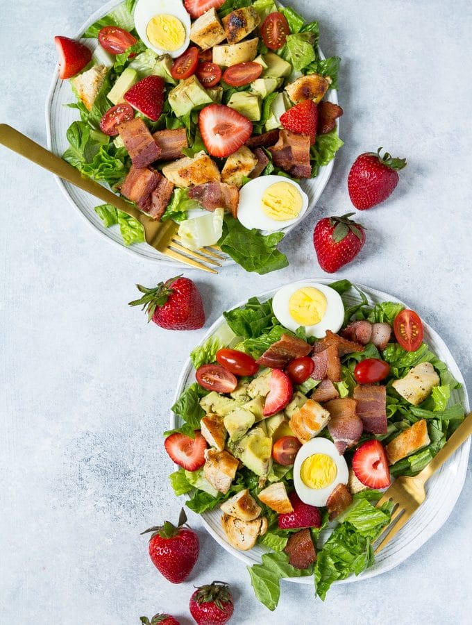 Strawberry Cobb Salad (Dairy Free, Paleo)