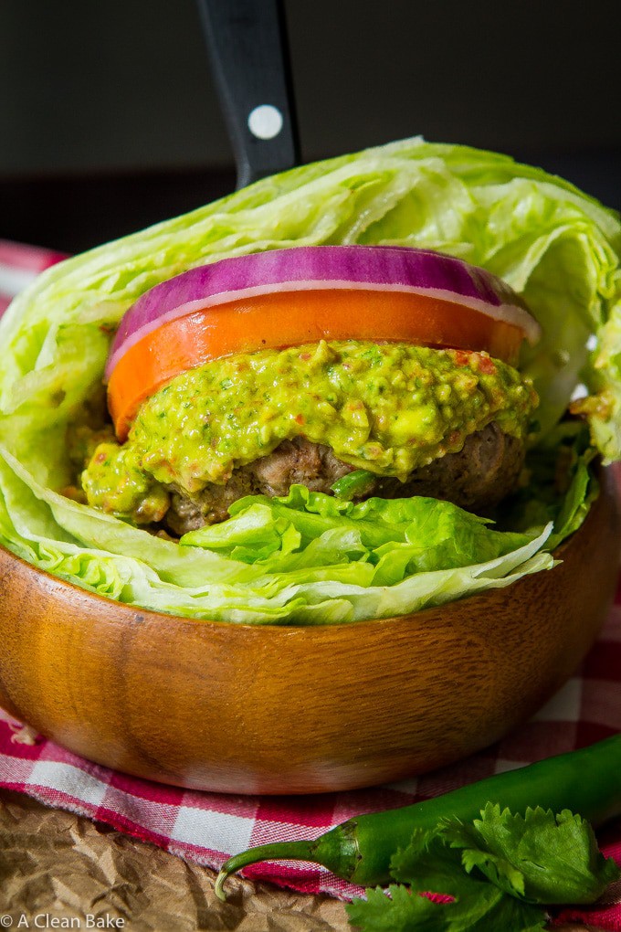 Jalapeno Burgers with Homemade Guacamole A Clean Bake