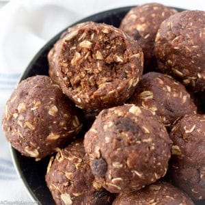 Chocolate Peanut Butter Energy Bites (Gluten Free, Vegan, No Bake)