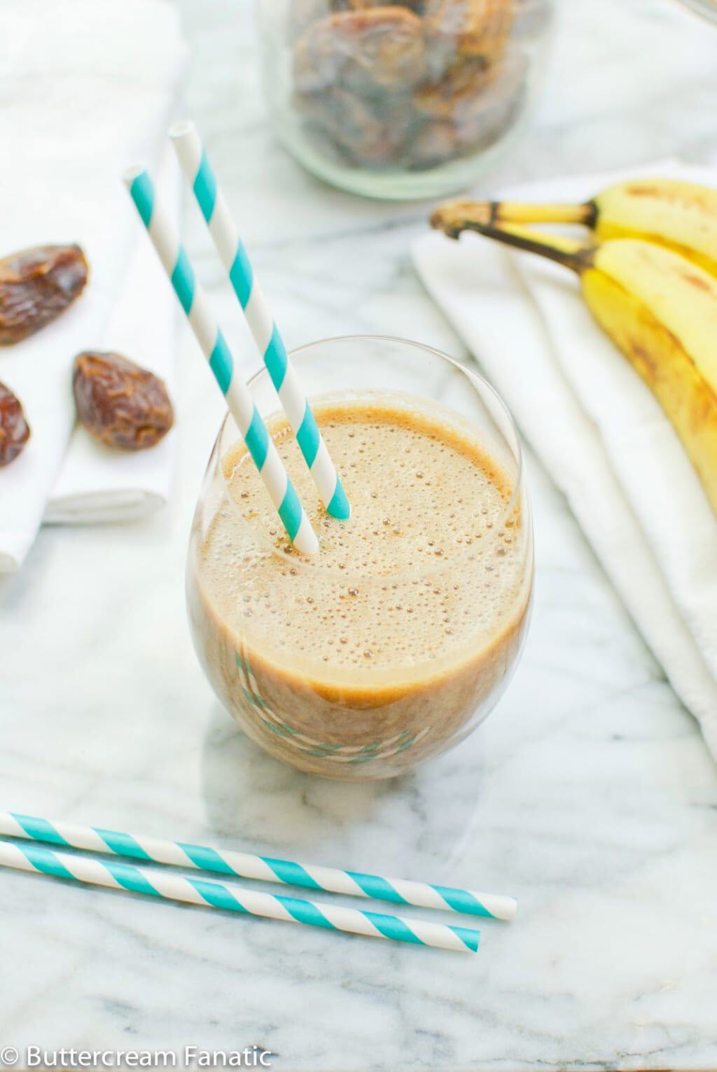 Healthier copycat Frappuccinos that are dairy-free, refined sugar free, and vegan! So easy to make with only 6 ingredients and a blender!