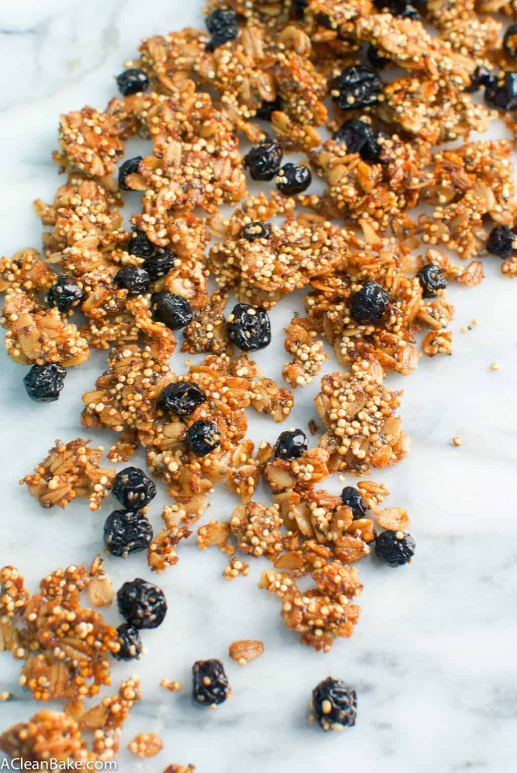 Blueberry Chia Quinoa Granola (Gluten Free) A Clean Bake
