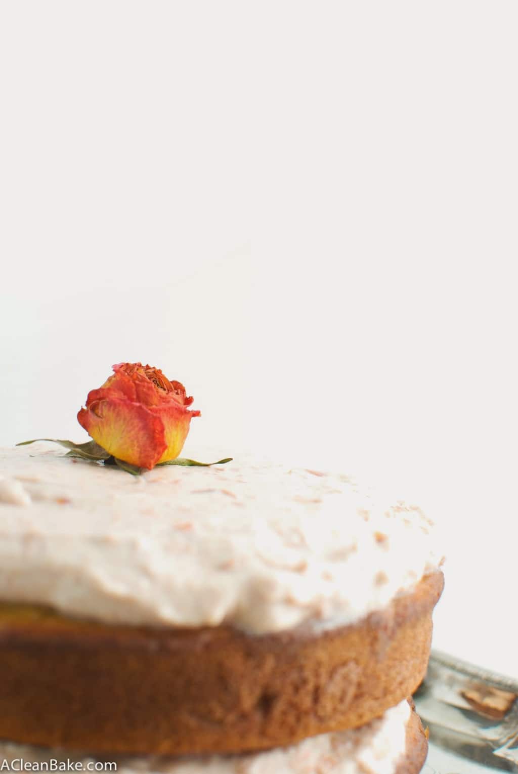 Gluten-Free Vanilla Layer Cake with Vegan Cherry Rose Frosting: dairy-free and NO special flours required!