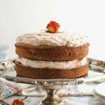 Gluten Free Vanilla Layer Cake with Cherry Rose Frosting
