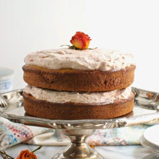 Gluten Free Vanilla Layer Cake with Cherry Rose Frosting