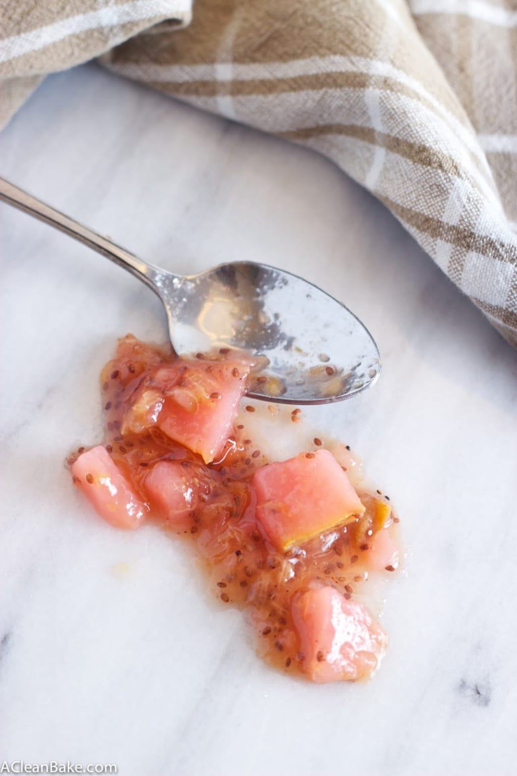 Easy sugar-free plum, pear and chia compote that is great for preserving summer flavors!