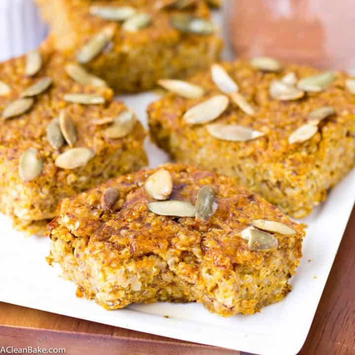 Pumpkin Baked Quinoa Bars (gluten free, whole grain, and vegan)