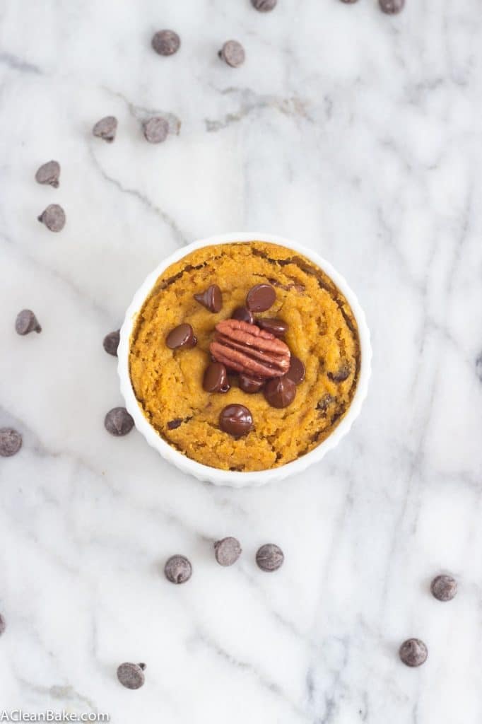 Single Serve Pumpkin Pecan Chocolate Chip Cake (gluten-free, grain-free, vegan, and paleo)