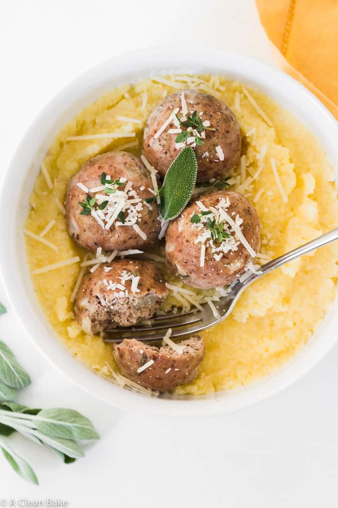 Paleo Turkey Meatballs with Sage (low carb, gluten free, Whole30)