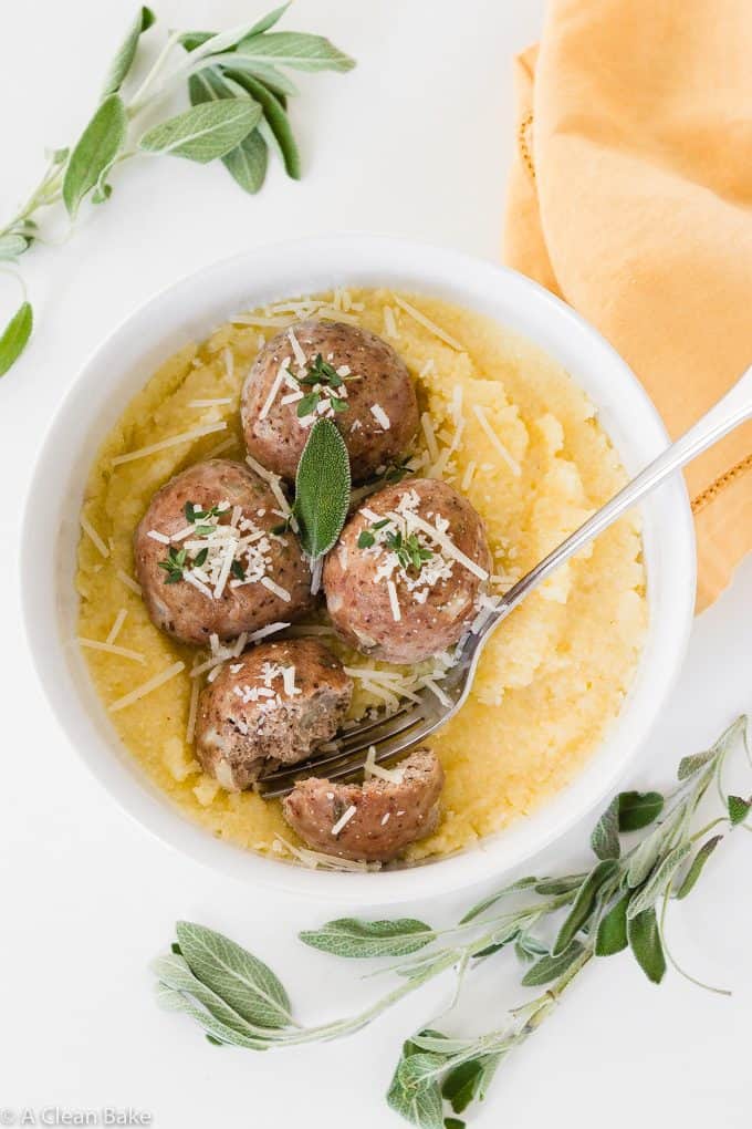 Turkey Meatballs with Apple and Sage (gluten free, paleo, whole30)