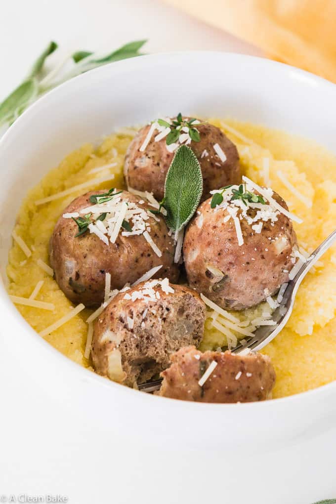 Paleo Turkey Meatballs with Sage (gluten free, low carb, Whole30)