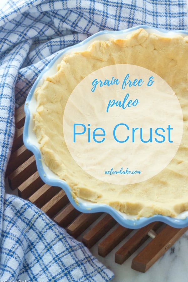 This easy homemade pie crust is #glutenfree, #paleo, and #vegan adaptable! Make it in the food processor and press it into a pie plate - that's it! #pierecipe #grainfreerecipe #glutenfreerecipe #paleorecipe #veganrecipe #glutenfreedessert #paleodessert #lowcarbdessert #lowcarbrecipe