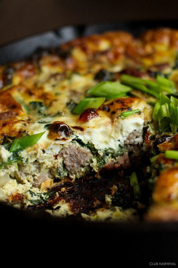 Guest Post | Frittata with Turkey Italian Sausage and Kale | A Clean Bake