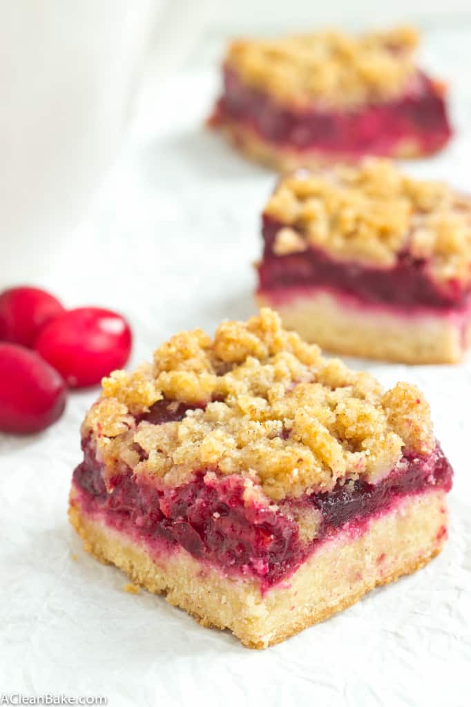 Grain Free Refined Sugar Free Cranberry Bars