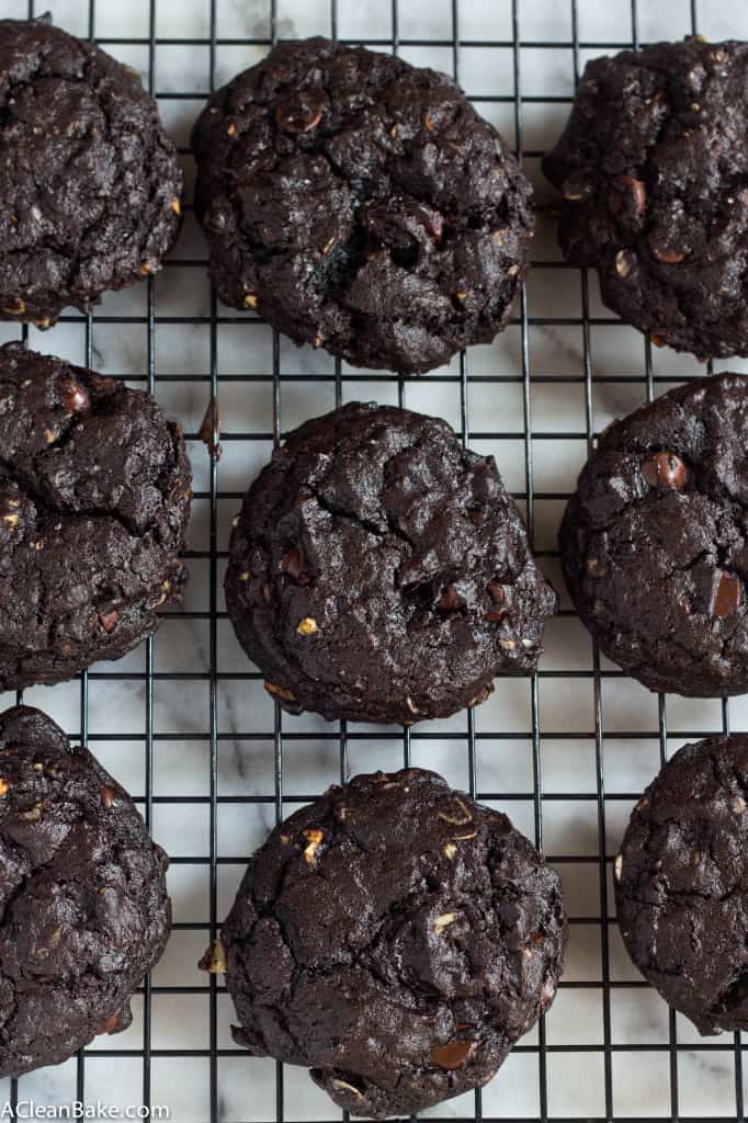 Gluten Free Double Chocolate Cherry Oatmeal Cookies