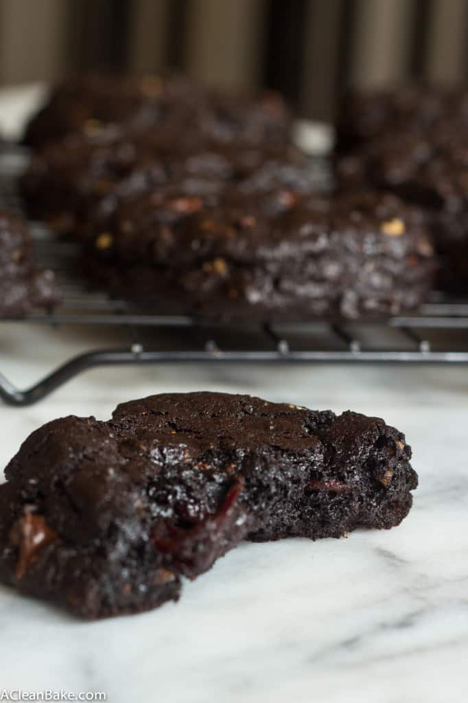 Gluten Free Double Chocolate Cherry Oatmeal Cookies