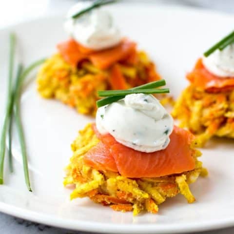 Mini Paleo Butternut Squash and Carrot Latkes