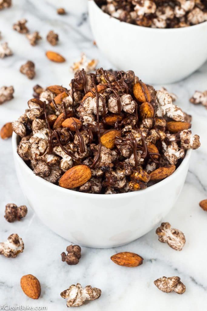 Spicy Chocolate Popcorn Snack Mix #glutenfree #vegan