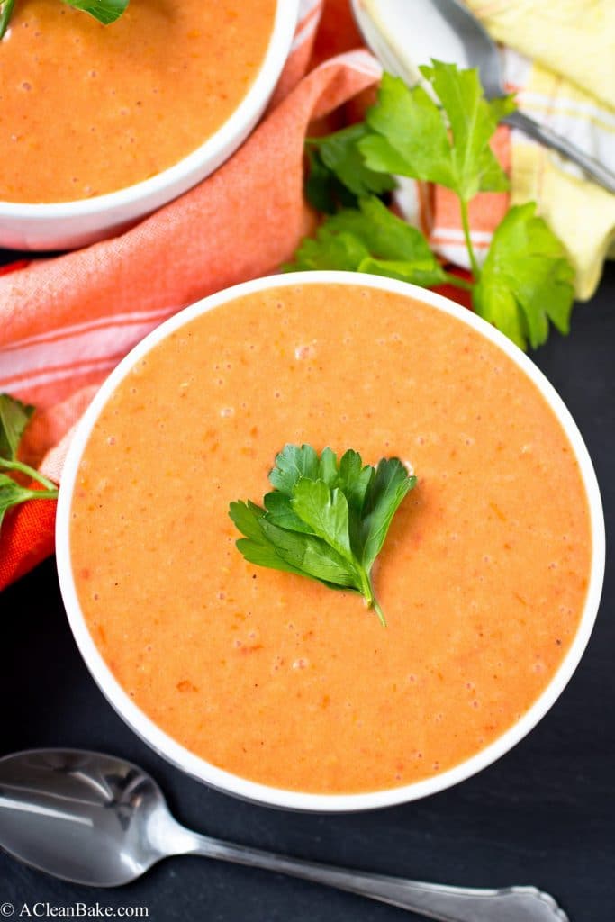 Homemade Tomato Soup #vegan #paleo #glutenfree #whole30 #dairyfree #healthy #soup #recipe