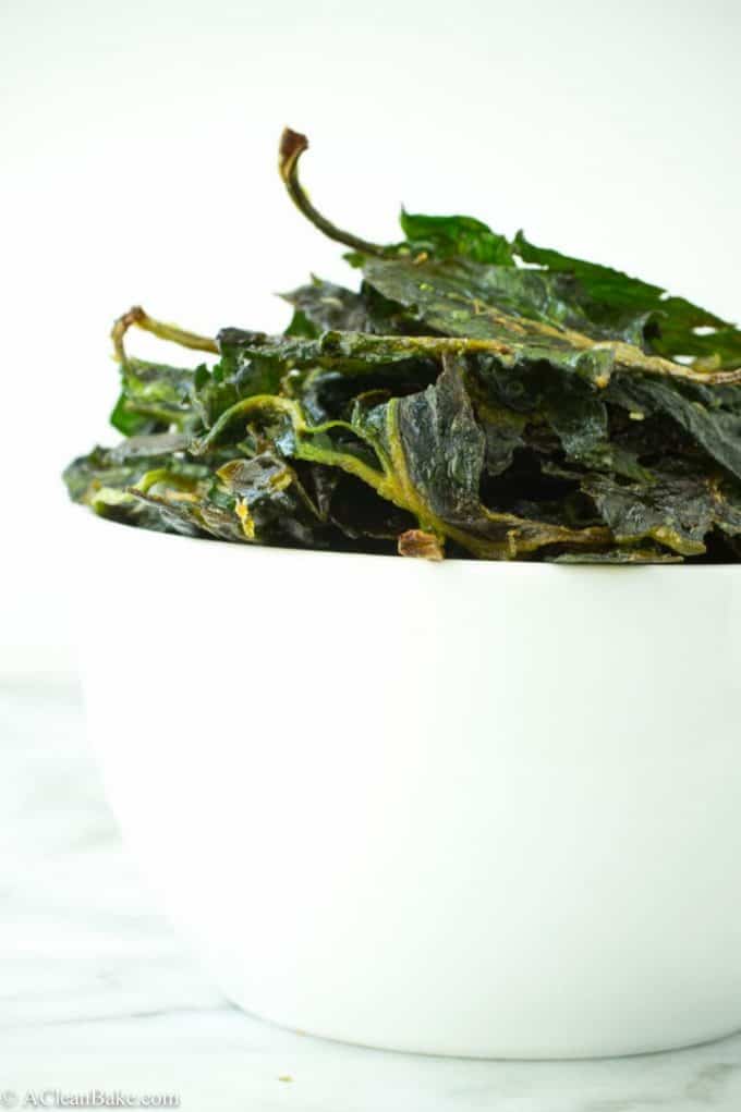 Sea Salt Lime Spinach Chips (crispy, healthy gluten free and vegan snack)