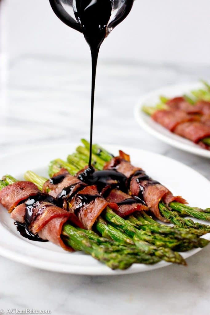 Bacon Wrapped Asparagus with Easy Homemade Lemon Balsamic Reduction