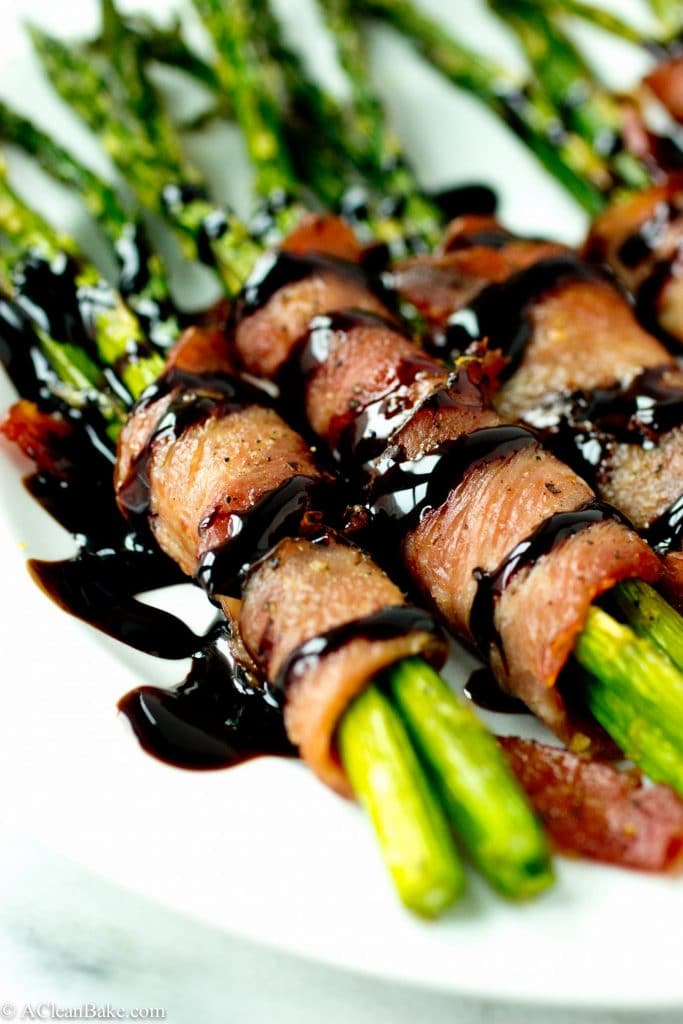 Bacon Wrapped Asparagus with Easy Homemade Lemon Balsamic Reduction