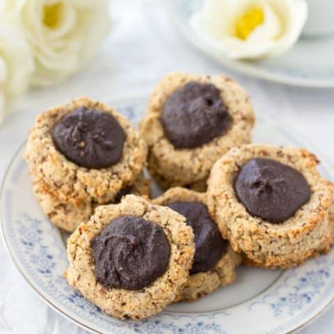 Chocolate Hazelnut Thumbprint Cookies