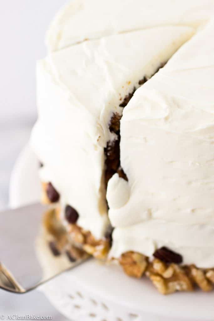 Classic grain free carrot cake that is bursting with flavor and grain-, gluten-, refined sugar-free too!