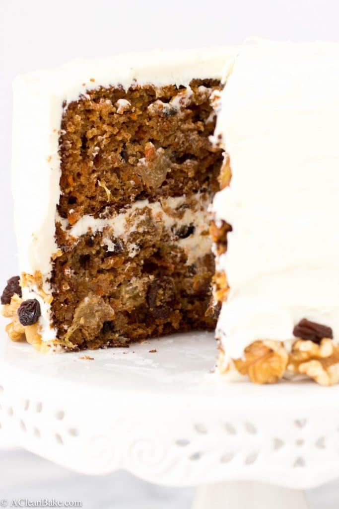 Classic grain free carrot cake that is bursting with flavor and grain-, gluten-, refined sugar-free too!