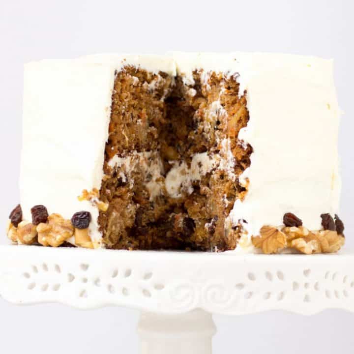 Classic grain free carrot cake that is bursting with flavor and grain-, gluten-, refined sugar-free too!