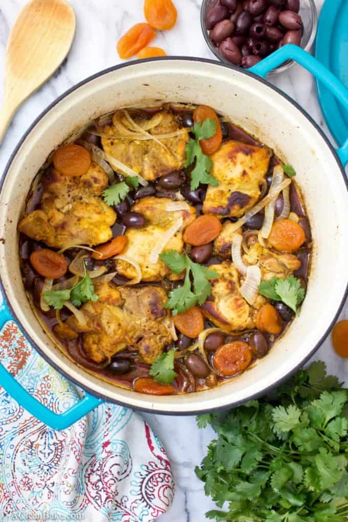 Braised Turmeric Chicken with Apricots and Olives (Gluten-Free, Grain-Free, Paleo)
