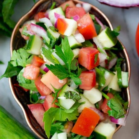 Jerusalem Salad (aka Middle Eastern Salad)