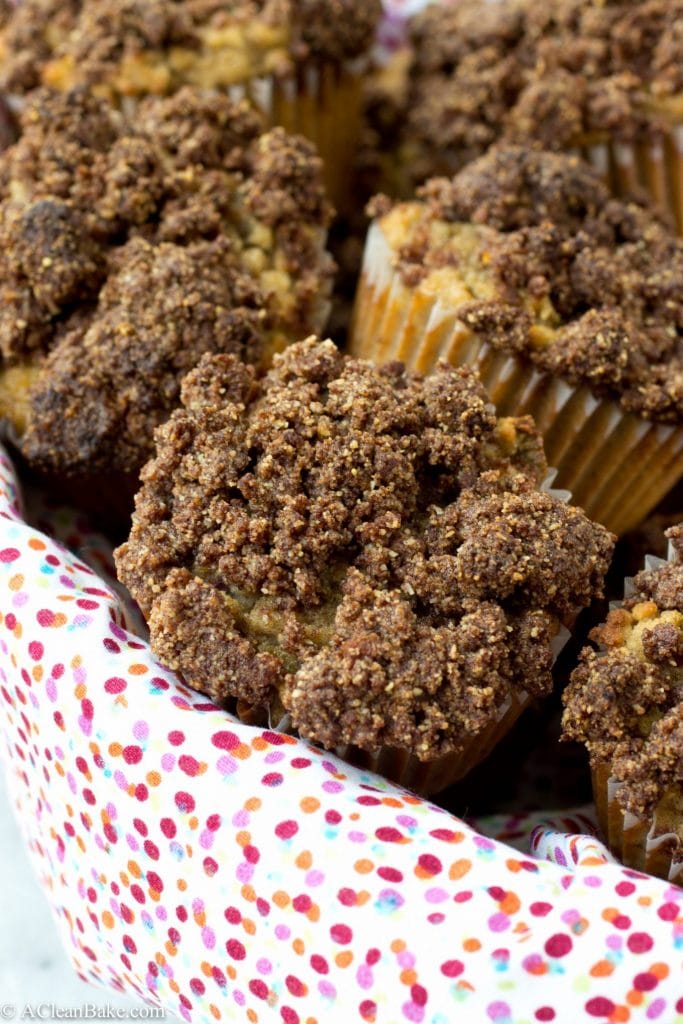 Rhubarb Coffee Cake Muffins (gluten-free, dairy-free, refined sugar-free and paleo!)