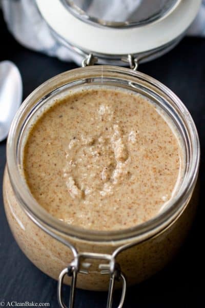 Homemade Toasted Cocout Almond Butter - you'll be eating this with a spoon! (Gluten free, grain free, paleo, vegan and sugar free)