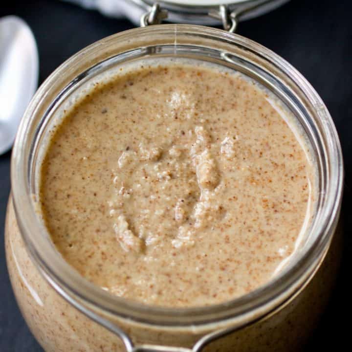 Homemade Toasted Cocout Almond Butter - you'll be eating this with a spoon! (Gluten free, grain free, paleo, vegan and sugar free)