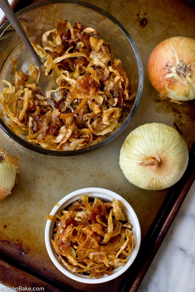 Slow Cooker Caramelized Onions - your favorite burger topping made the easy, oven-free, hands off way!