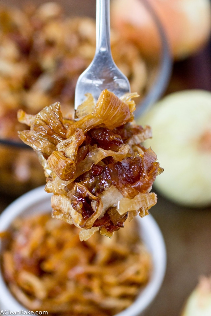 Slow Cooker Caramelized Onions - your favorite burger topping made the easy, oven-free, hands off way!