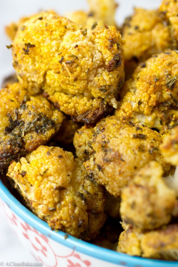 Inspired by Indian cooking, roasted cauliflower with turmeric and mint is a delicious and versatile main or side that takes just minutes to prep!