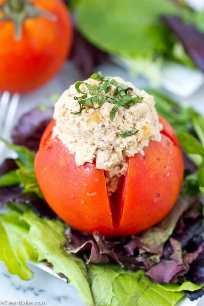 Mayo-Free Chicken Salad with Tahini, Walnuts and Caramelized Onions (gluten-free, dairy-free, grain-free, paleo)