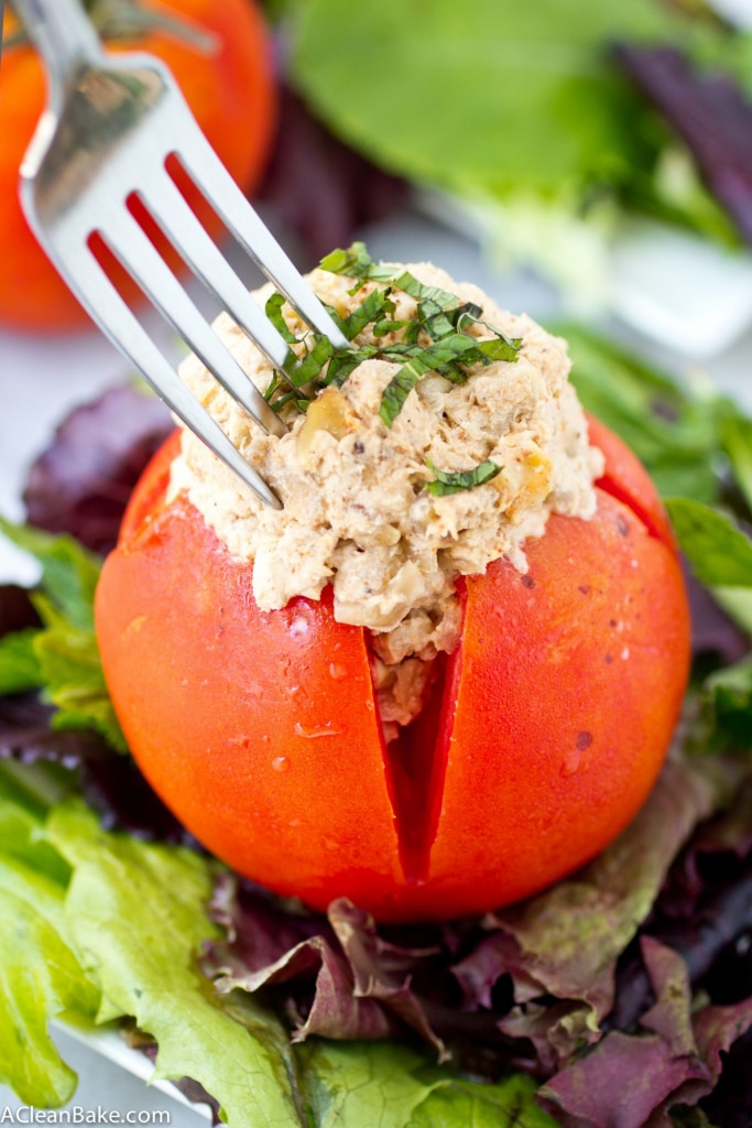 Mayo-Free Chicken Salad with Tahini, Walnuts and Caramelized Onions (gluten-free, dairy-free, grain-free, paleo)