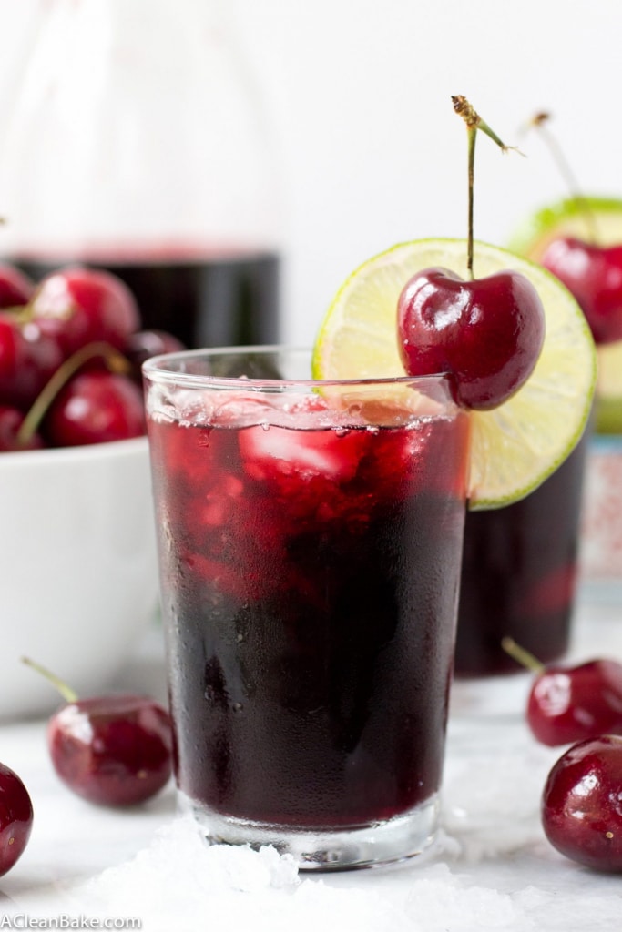 Naturally Sweetened Cherry Lime Vodka Slushie - because delicious cocktails shouldn't be full of sugar and artificial ingredients!