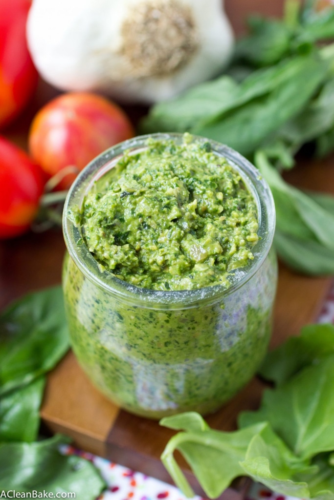 Arugula Pesto (vegan, dairy free, gluten free, and paleo friendly)