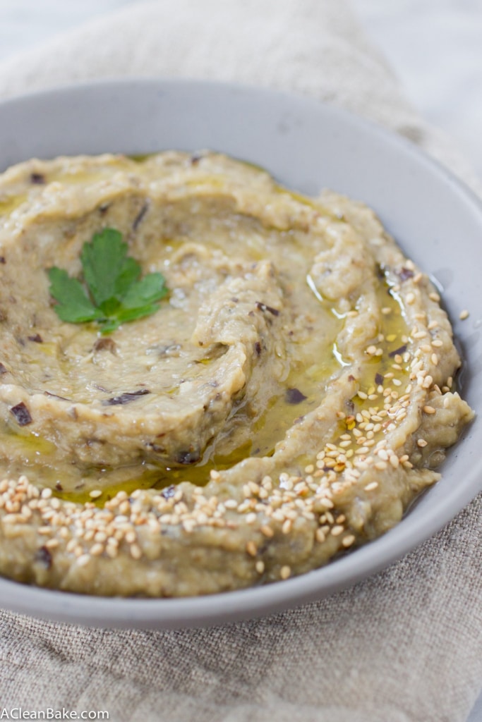 Roasted Garlic Babaganoush (gluten free, grain free, vegan and paleo friendly)