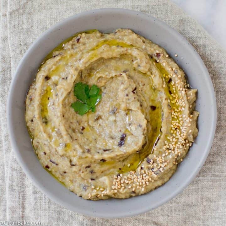 Roasted Garlic Babaganoush (Gluten Free, Paleo, and Vegan)