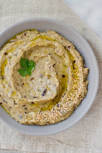 Roasted Garlic Babaganoush (Gluten Free, Paleo, and Vegan)