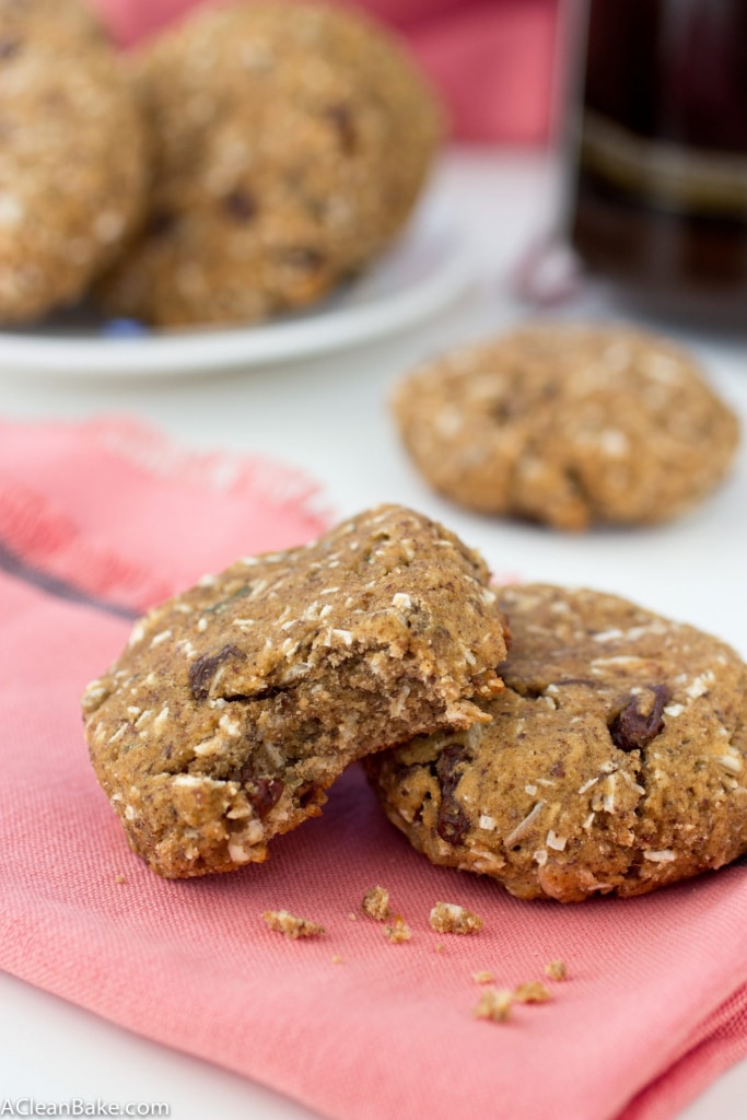 A wholesome breakfast cookie that the whole family will love. It is grain free, nut free, and refined sugar free, too!