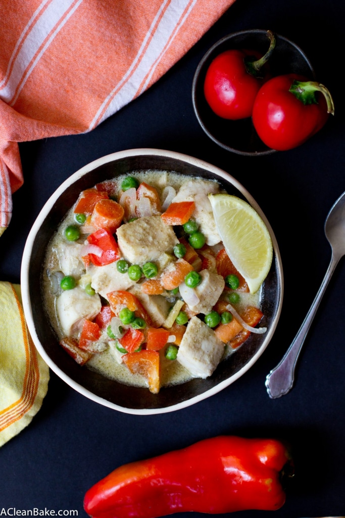 Easy gluten free and paleo Thai fish curry in 30 minutes or less!