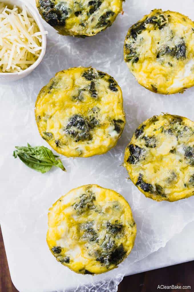 Mini Frittatas with Spinach [Freezer Friendly!] (Gluten Free and Paleo)