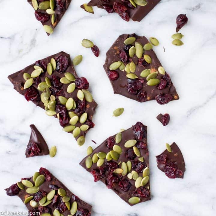 Dark Chocolate Cranberry Pumpkin Seed Bark