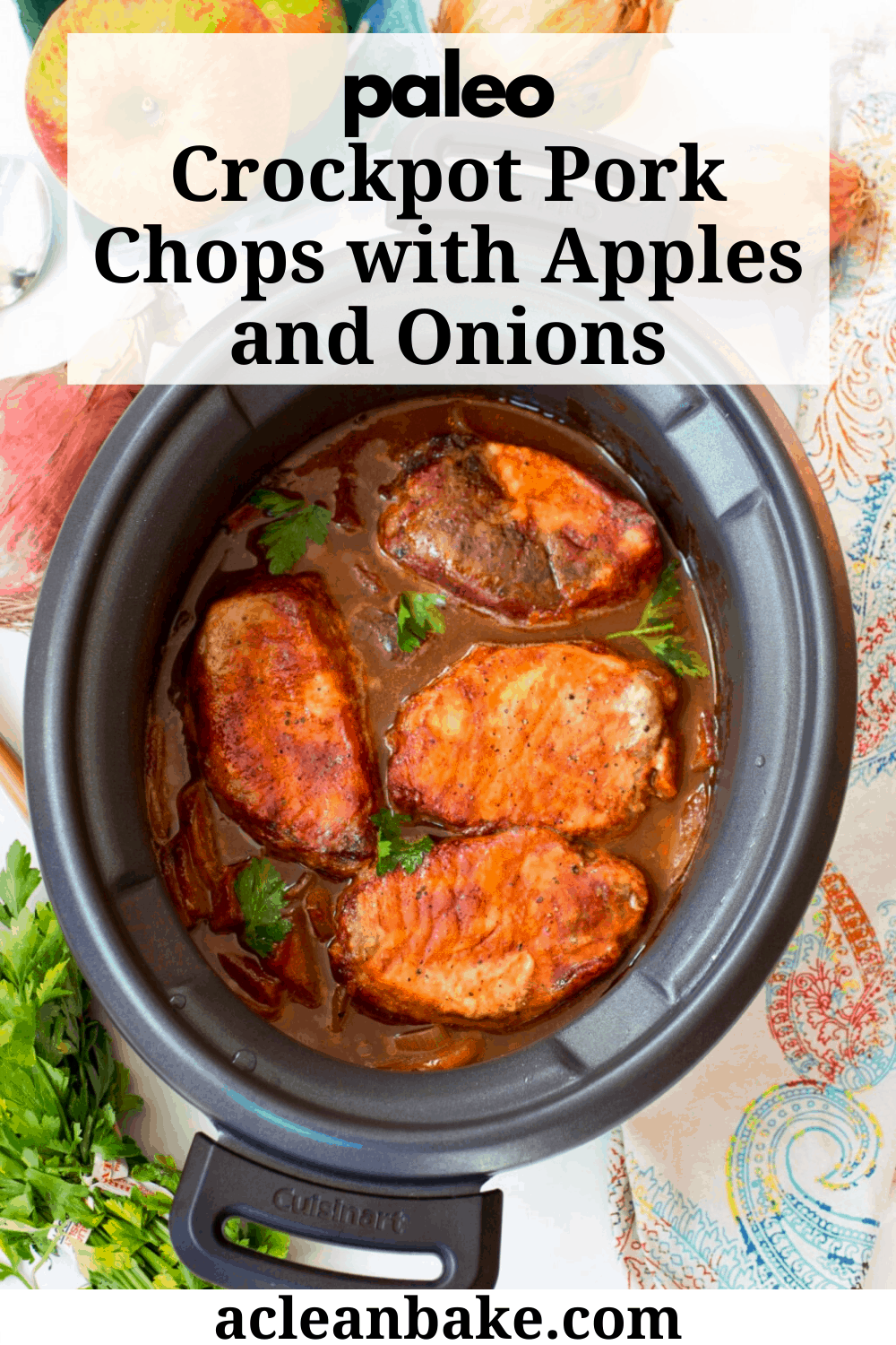crockpot pork chops with apples and onions