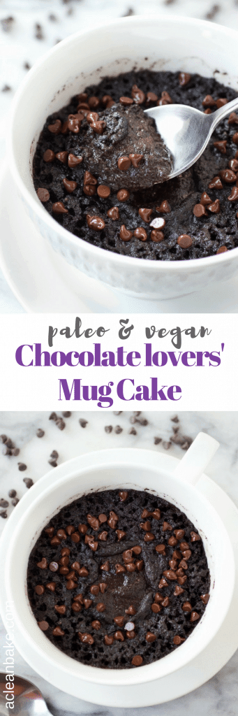 This super paleo fudgy mug cake is for all you chocolate lovers out there! It's hard to believe it's secretly HEALTHY! (#glutenfree #grainfree #paleo #vegan #lowcarb)